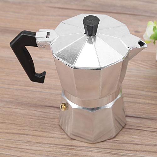 Stovetop Espresso Maker Moka Pot Italian Espresso Greca Coffee Maker 2 Cup 100ml Aluminum Stove Top Coffee Home Office Use Gift for Friends for Italian Espresso Cappuccino Latte Silver