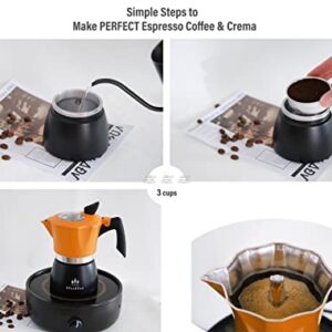 kleeklea Stovetop Espresso Maker, Premium Aluminum Moka Pot 3 Espresso Cups, Percolator Coffee Pot, Cuban Coffee Maker Italian Coffee Maker Greca Coffee Maker Camping Coffee Pot