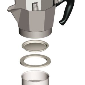 Bialetti 6800 Moka Express 6-Cup Stovetop Espresso Maker w/Replacement Gasket and Filter for 6 Cup