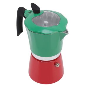 YYQTGG Stovetop Moka Pot, Moka Pot Classic Stovetop Espresso and Coffee Maker for Travel, Espresso Cup Moka Pot Stovetop Espresso Maker(Green Red, No. 6 Pot 300ML)