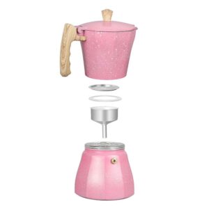 Andifany Latte Mocha Coffee Maker Italian Moka Espresso Cafeteira Percolator Pot Stovetop Coffee Maker 300Ml Pink