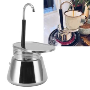 Espresso Maker, Single Spout Stovetop Moka Pot Stainless Steel Mini Stovetop Espresso Percolator Italian Type Espresso Cup Coffee Maker,Use on Stove at Home or Camping