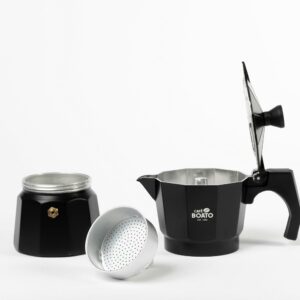 Cafe Boato Moka Pot 6 cup espresso, Black, Coffee Maker Stovetop, italian espresso