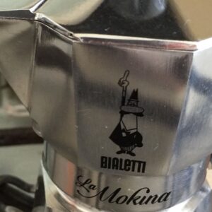 Bialetti Mokina Aluminium 1/2 Cup Coffee Maker, Silver/Black, 13 x 6.5 x 12 cm