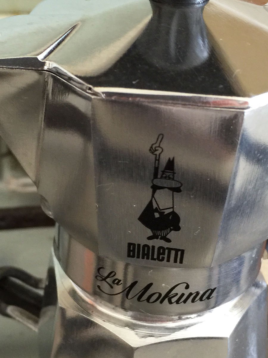 Bialetti Mokina Aluminium 1/2 Cup Coffee Maker, Silver/Black, 13 x 6.5 x 12 cm