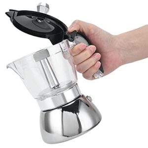 Coffee Maker 200 Ml Capacity Moka Pot Transparent Design Thickened Widened Design Used To Make Popular Delicious Coffee Recipes Ignition