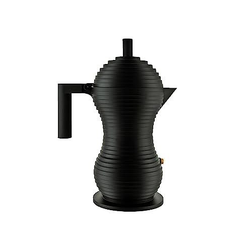 Alessi MDL02/6 BB Pulcina Stovetop Espresso Maker Black, 6-Cup