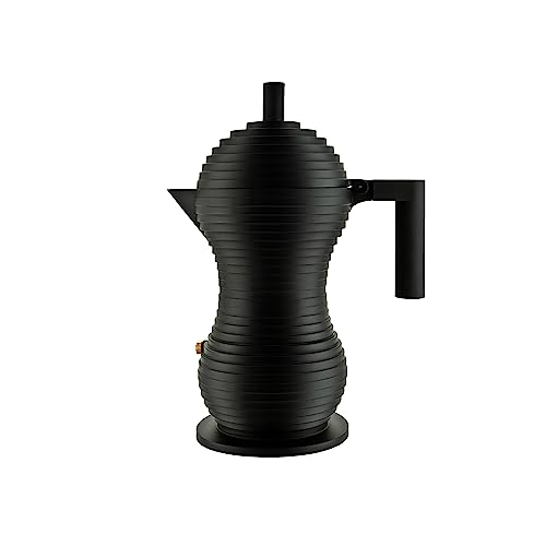 Alessi MDL02/6 BB Pulcina Stovetop Espresso Maker Black, 6-Cup