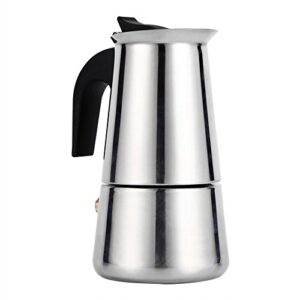 100ml stainless steel mocha coffee pot kettle stove top espresso make pot, sliver