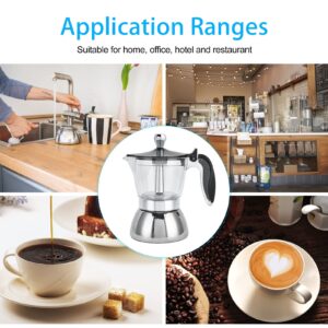 plplaaoo Stovetop Espresso and Coffee Maker,Moka Pot,Glass-Top Stovetop Espresso Moka Pot Stovetop Espresso Maker,Stainless Steel Coffee Maker Stovetop Moka Pot Coffee Maker Kitchen Supplies, sto