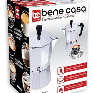 Bene Casa Classics BC-17720 3-Cup Aluminum Espresso Maker, silver