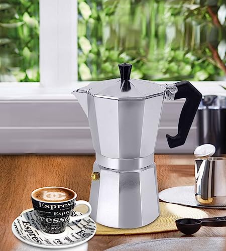 Bene Casa Classics BC-17720 3-Cup Aluminum Espresso Maker, silver