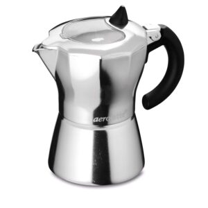 aerolatte moka stovetop espresso pot coffee maker, 6 cup capacity