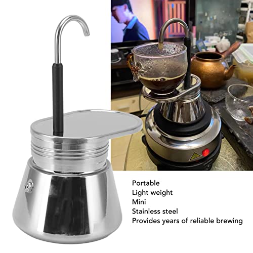 Stovetop Espresso Maker,8.3in Single Spout Stovetop Moka Pot,Stainless Steel Coffee Machine, Large Capacity Italian DIY Coffee Pot,Outdoor Brewed Coffee Cup for All Electric Ceramic Gas Stovet