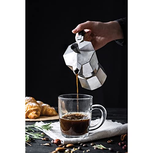 Fino Stovetop Espresso Coffee Maker, Brews up to 3 Servings
