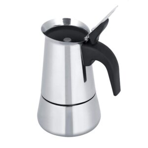 Yosoo Portable Stainless Steel Coffee Pot Moka Espresso Maker Mocha Pot Ideal for Home, Camping & Travel(100ml)