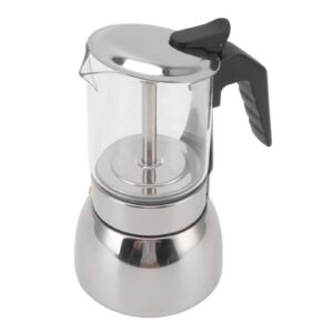 ubef glass moka pot italian heat resistant washable healthy coffee pot (300ml)