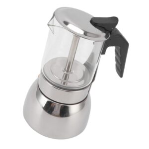 UBEF Glass Moka Pot Italian Heat Resistant Washable Healthy Coffee Pot (300ML)