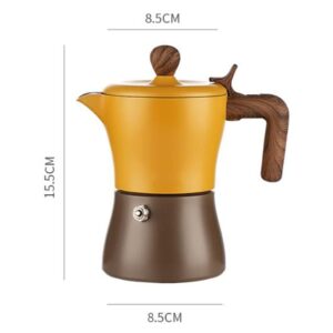 BRAGUE Coffee Makers Italian Coffee Percolator Stovetop For Espresso, 3 Cup Aluminum Coffee Moka Pot, Moka Coffee Pot With Wooden Handle (Color : Silver, Size : 150ML)