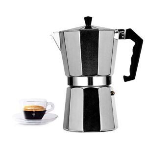 l7hwdp stovetop espresso maker 3 cup moka pot, full body espresso,classic italian style espresso cup,easy to operate & quick cleanup pot