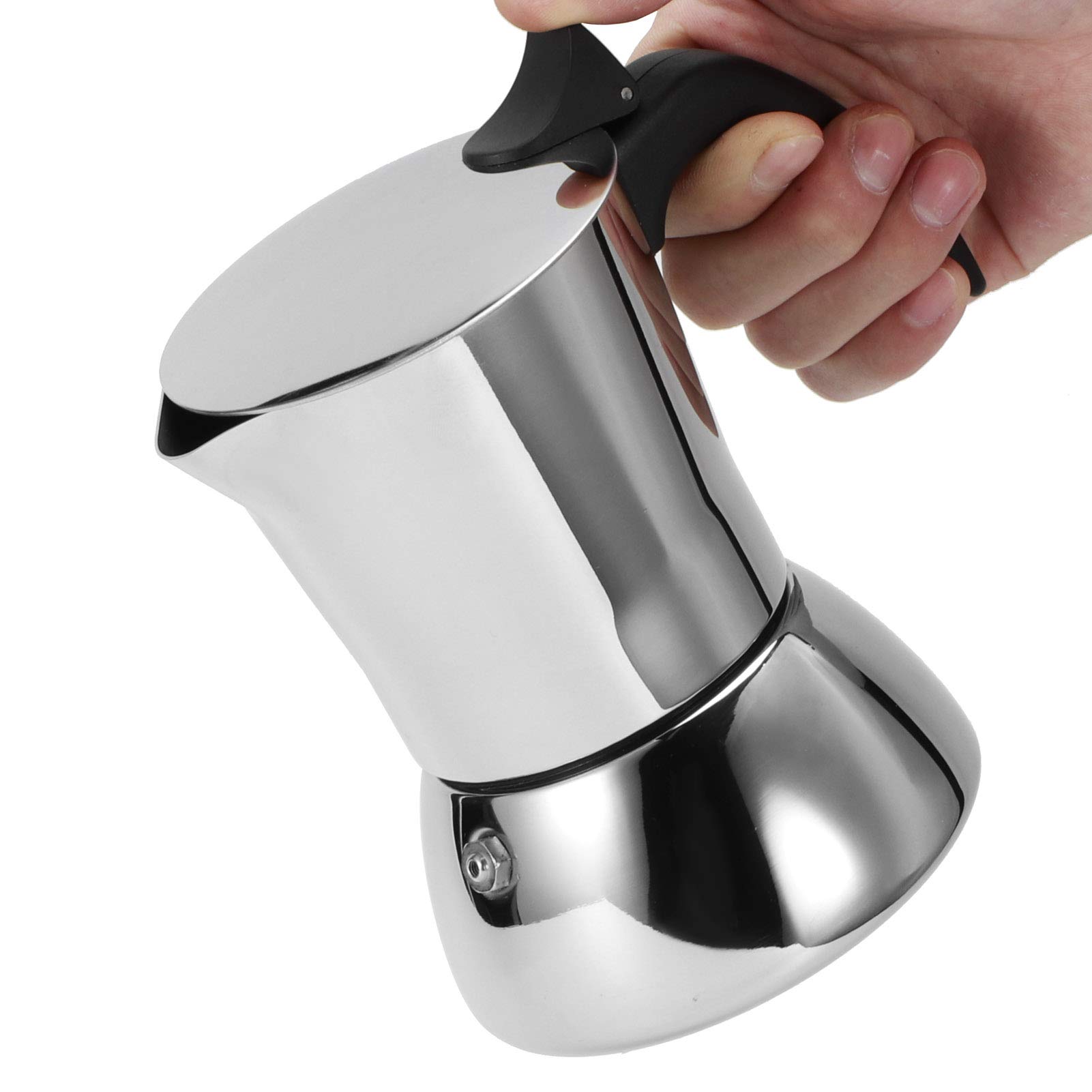 Yosoo Stovetop Espresso Coffee Maker Mocha Pot Extraction Kettle 304 Stainless Steel Kitchen Tools for Home Coffee Shop Use