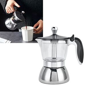 Qiilu Moka Pot, 4 Cup Stainless Steel Coffee Maker Stovetop Moka Pot Coffee Maker Kitchen Supplies