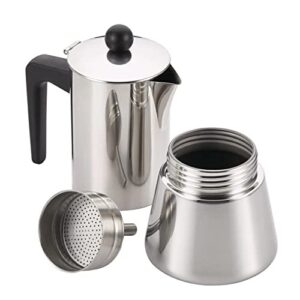 bonjour coffee stainless steel stovetop espresso maker, 9-ounce