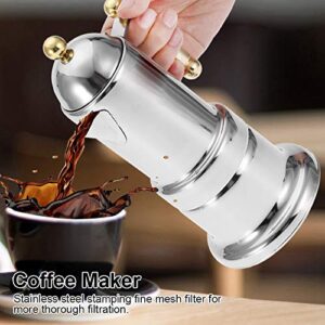 Moka Pot, Stainless Steel Moka Pot Stovetop Coffee Pot Electromagnetic Espresso Brewed Coffee Maker with Valve 4 Cups