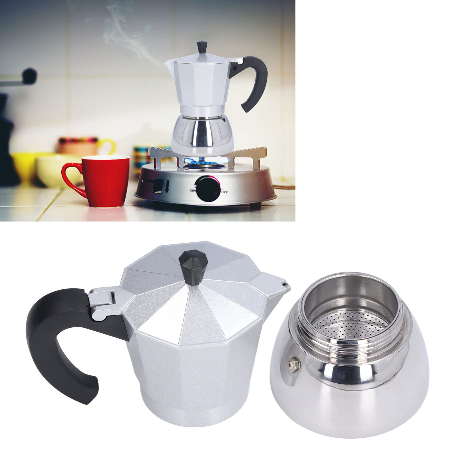 Horoper Stovetop Coffee, Maker 6 Cup Delicious Coffee Making Pot for Home Kitchen Office