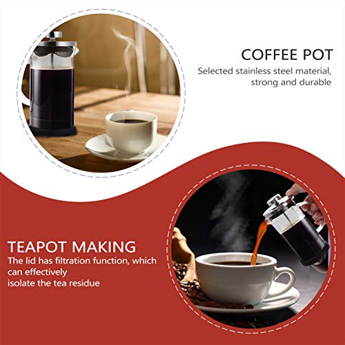 Hemoton Espresso Machine Portable Stove Stainless Steel Coffee Pot Espresso Maker Coffee Maker Glass Tea Kettle for Camping Stovetop 350ml Espresso Machine Portable Stove