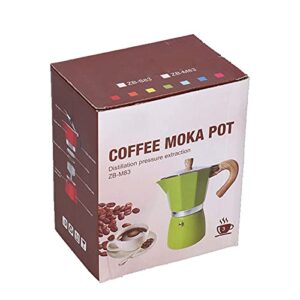 Serlium Coffee Pot,150ML Stovetop Moka Maker Coffee Maker Kettle with Green Red Blue for Gas Stove Ethanol Stove(Blue)