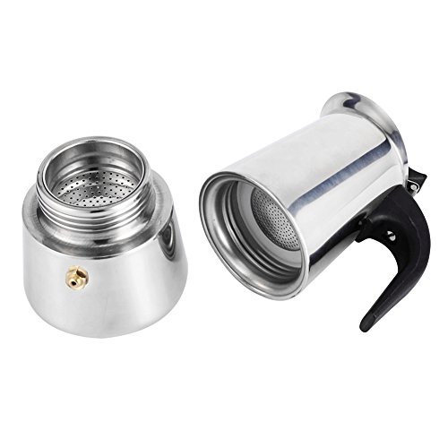 Yosoo Stainless Steel Moka Coffee Pot Percolator Stove Top Coffee Pot Espresso Coffee Maker For Home Office Use (Size : 100ml)