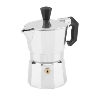 1 cup moka pot, aluminum espresso coffee maker stovetop home office 50ml silver