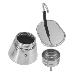 Coffee Maker Moka Pot 1 Tube, Mini 1 Cup Single Spout Maker, Stainless Steel Single Tube Moka Pot, 3.3 to 16.9oz DIY Italian Type Coffee Maker Stove Portable