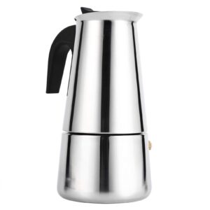 henghuasm mocha pot,100ml/200ml/300ml/450ml stainless steel mocha pot,moka pot coffee maker,it is sturdy and durable.,for using in home or office use (300ml)