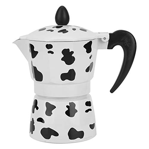 Stovetop Espresso Maker, Milk Cow Moka Pot Coffee Maker Coffee Pot 3/6/9 Cup Aluminium(5oz 3cup)