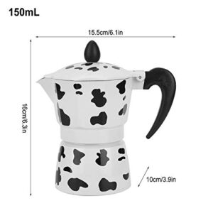 Stovetop Espresso Maker, Milk Cow Moka Pot Coffee Maker Coffee Pot 3/6/9 Cup Aluminium(5oz 3cup)