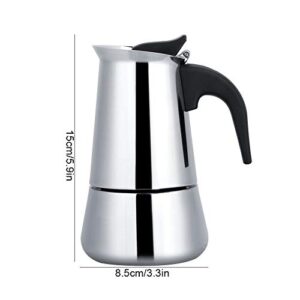 100ml Stovetop Espresso Maker, Portable Stainless Steel Espresso Coffee Maker Electric Heating Mocha Pot for Home