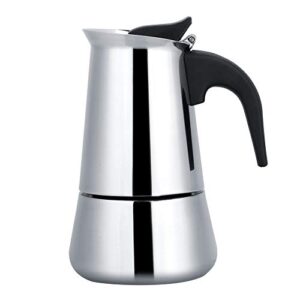 100ml Stovetop Espresso Maker, Portable Stainless Steel Espresso Coffee Maker Electric Heating Mocha Pot for Home