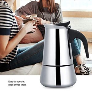 100ml Stovetop Espresso Maker, Portable Stainless Steel Espresso Coffee Maker Electric Heating Mocha Pot for Home