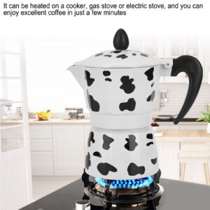 Aluminium Coffee Pot - Coffee Maker - Milk Cow Color Moka Pot - for Home Coffee Shop Use(3 cups milk cow color 150ML)