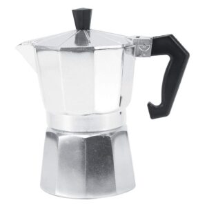 Zyyini Moka Pot, Aluminum Metal Octagonal Espresso Coffee Maker, Sturdy and Durable Stovetop Coffee Pot for Kitchen, Hotel and Office Use (300ML 6cups)