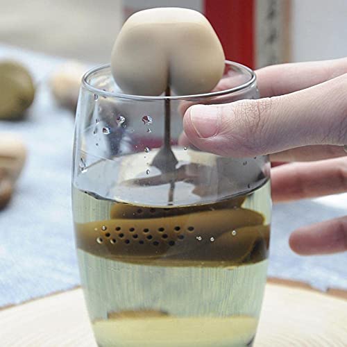 1Pcs Reusable Silicone Tea Infuser, Creative Poopy Shaped Funny Herbal Tea Bag Reusable Coffee Filter Diffuser Strainer Tea Accessories