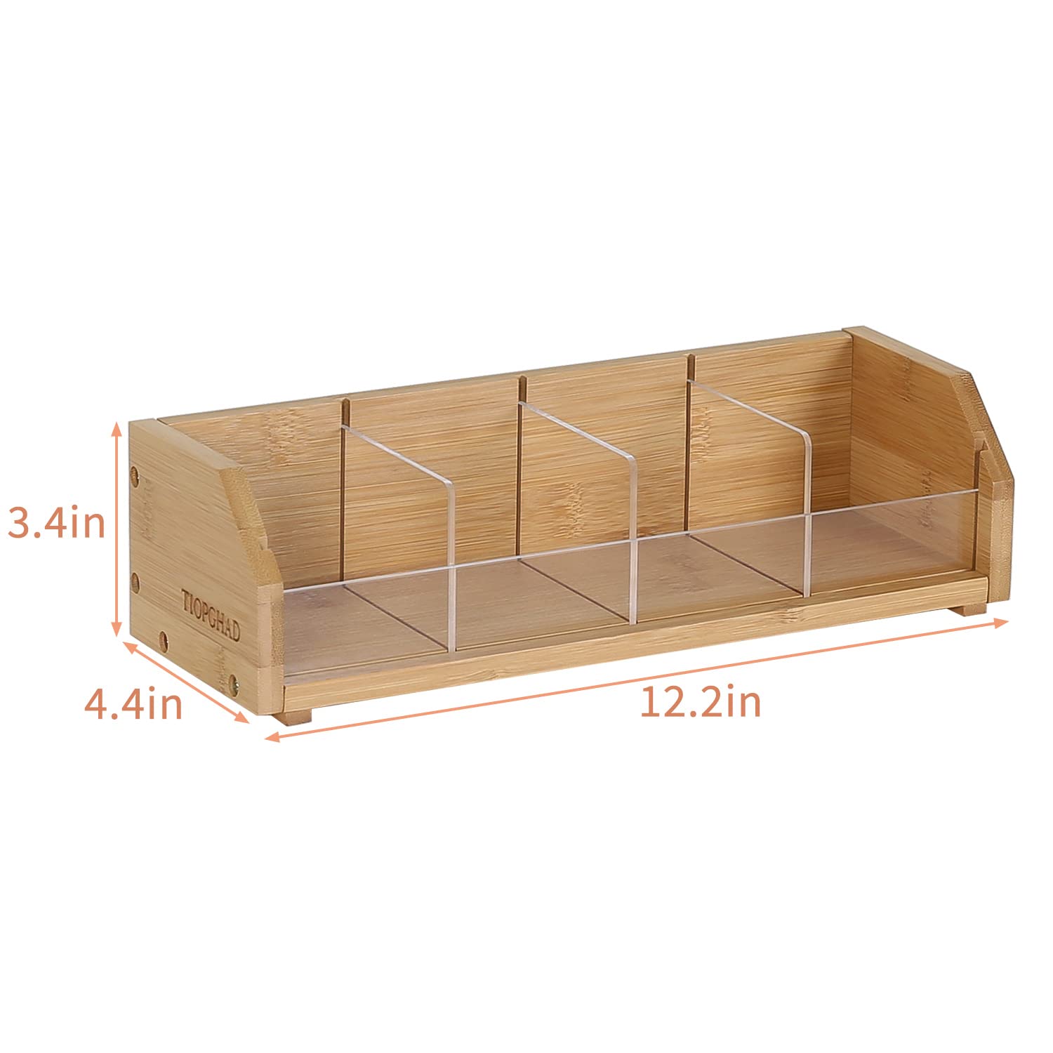 TIOPGHAD 𝑺𝒎𝒂𝒍𝒍 𝑩𝒂𝒎𝒃𝒐 Tea Bag holder, Wood countertop tea organizer basket Storage Box tea packets organizer tea packets Caddy Rack Tea Bags Containers for Drawers Kitchen Cabinet Office