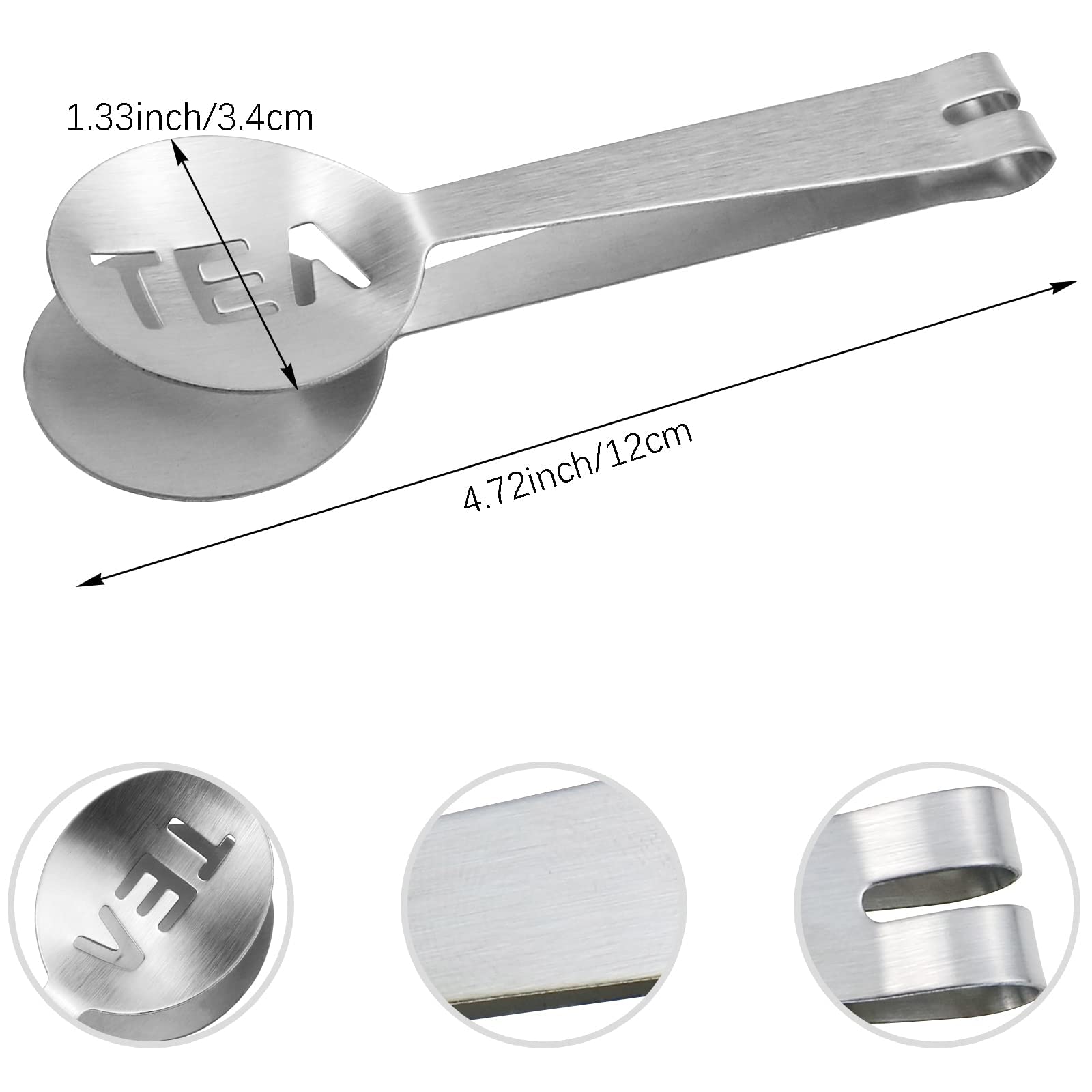 4 Pcs Tea Bag Squeezer Tongs Stainless Steel Tea Bag Strainer Teabag Tong Strainer Holder for Tea Bags Ice Sugar Cubes