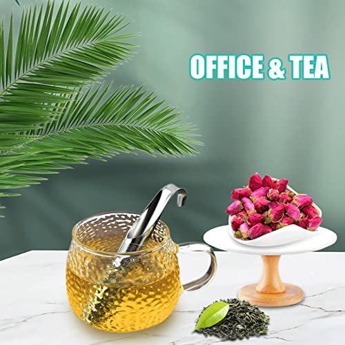 3 Pcs Tea Infuser and 1 Brush, Stainless Steel Tea Infuser Stick Pipe Tea Infuser for Loose Tea Leaf, Tea Infusers Pen with Hook