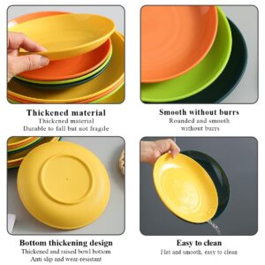 Evanda Plastic Plates Set of 12 Pieces, Dinner Plates 3 Size 6.25/7.75/9.25 inch Unbreakable Reusable Dishes for All Purpose and All Age, Microwave Safe BPA Free Dishwasher Safe