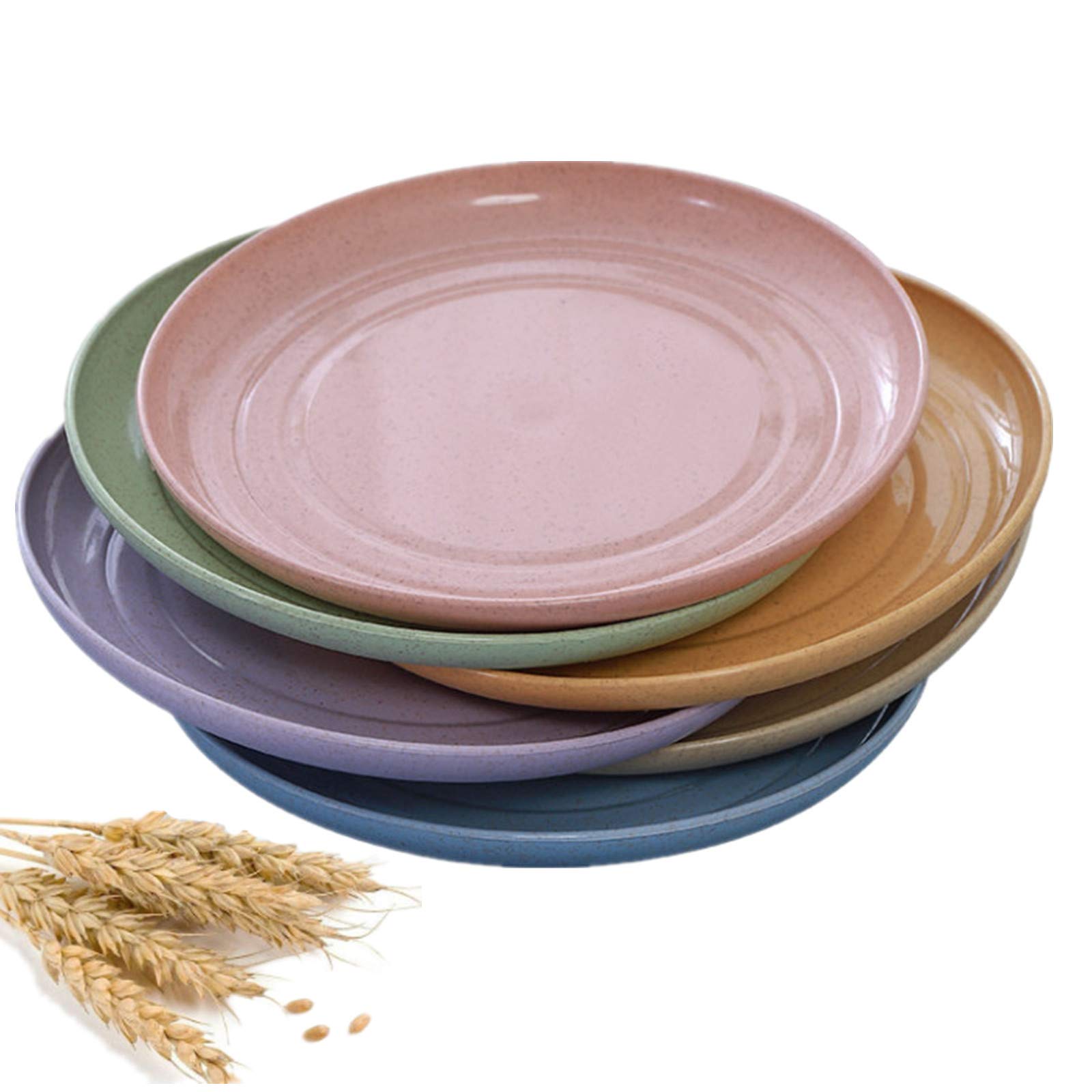 FN GRACE 6Pack 6 inch Unbreakable Lightweight Wheats Straw Plates Dinner Plates Sets-Dishwasher & Microwave Safe, Healthy Dinnerware