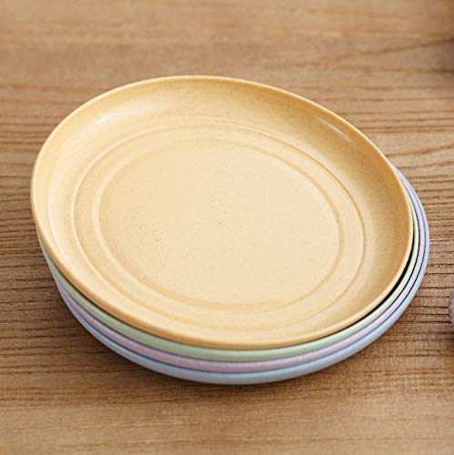 FN GRACE 6Pack 6 inch Unbreakable Lightweight Wheats Straw Plates Dinner Plates Sets-Dishwasher & Microwave Safe, Healthy Dinnerware