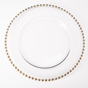 richland gold beaded glass charger plate 13" set of 48